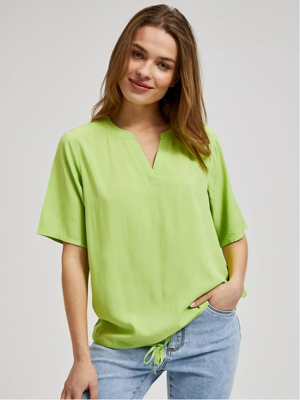 Moodo Světle zelená halenka na zavazování Moodo