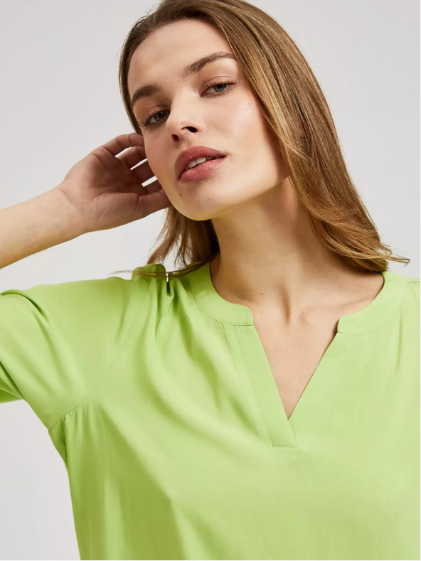 Moodo Světle zelená halenka na zavazování Moodo