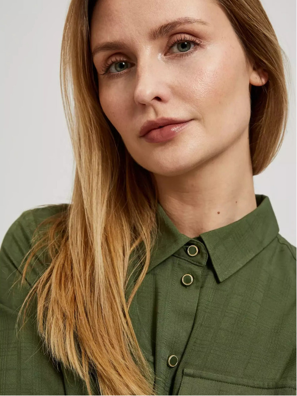 Moodo Khaki halenka s kapsami a dlouhým rukávem Moodo