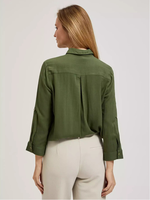 Moodo Khaki halenka s kapsami a dlouhým rukávem Moodo