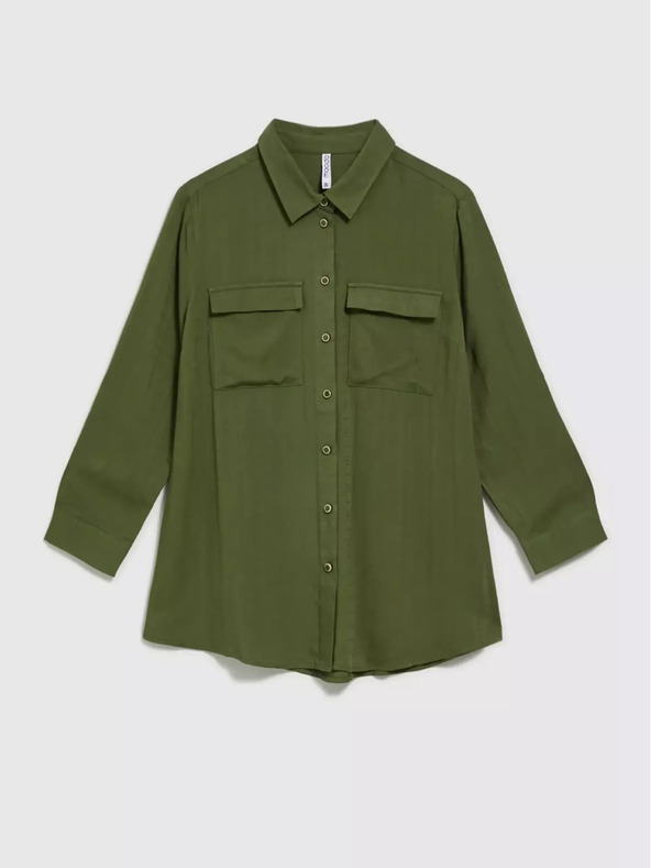 Moodo Khaki halenka s kapsami a dlouhým rukávem Moodo