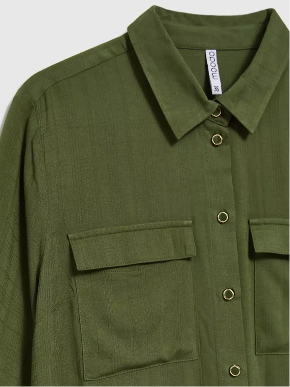 Moodo Khaki halenka s kapsami a dlouhým rukávem Moodo
