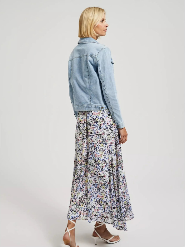 Moodo Světle modrá džínová bunda s knoflíky Moodo