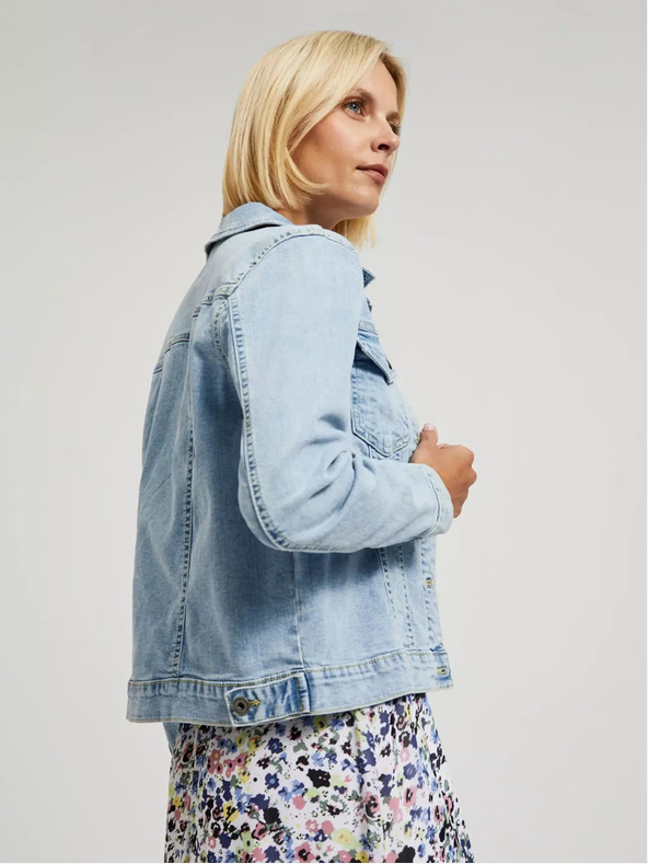 Moodo Světle modrá džínová bunda s knoflíky Moodo