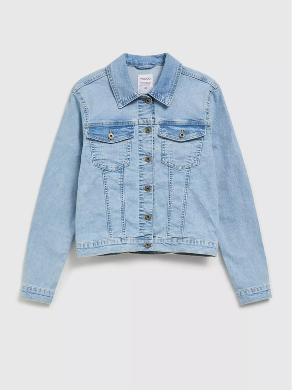 Moodo Světle modrá džínová bunda s knoflíky Moodo