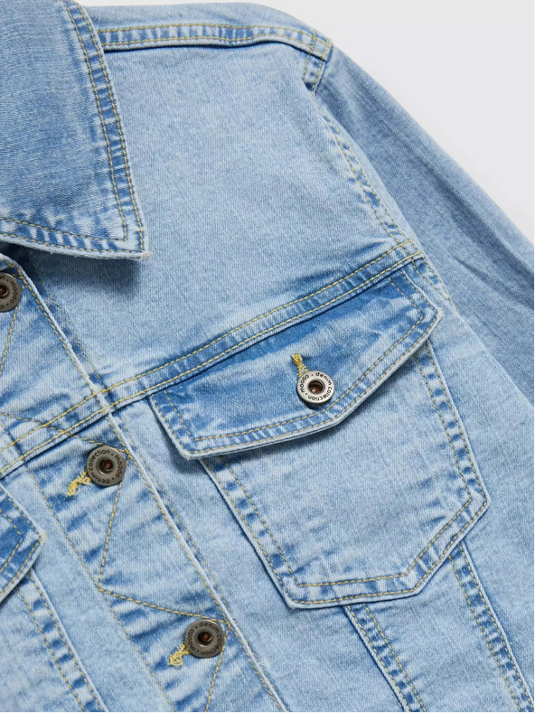 Moodo Světle modrá džínová bunda s knoflíky Moodo