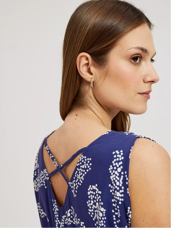 Moodo Modrý vzorovaný top Moodo