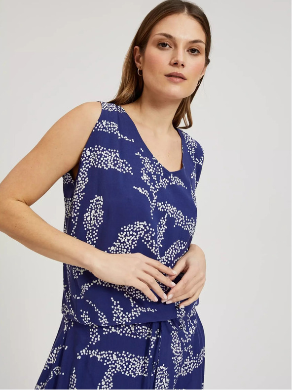 Moodo Modrý vzorovaný top Moodo