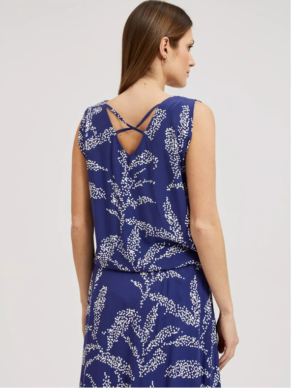 Moodo Modrý vzorovaný top Moodo