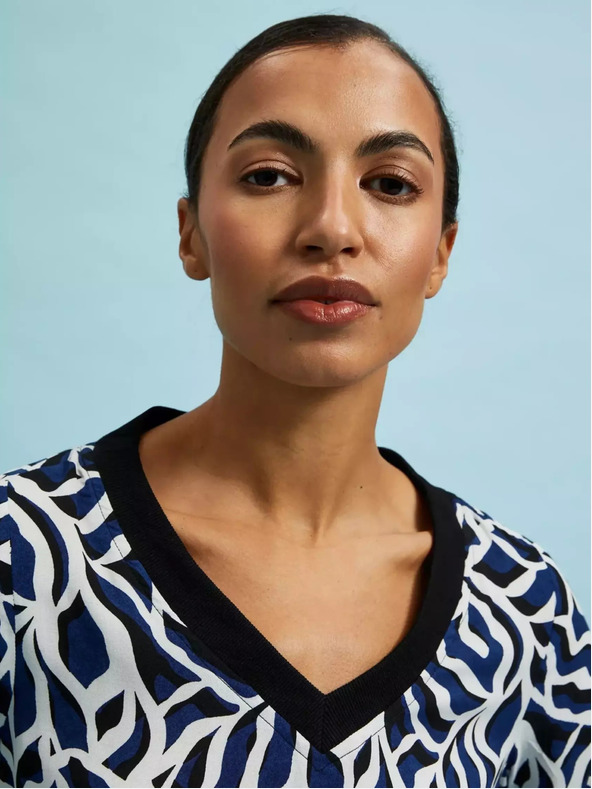 Moodo Košile s geometrickým vzorem a výstřihem do V Moodo