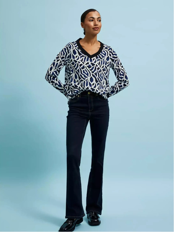 Moodo Košile s geometrickým vzorem a výstřihem do V Moodo