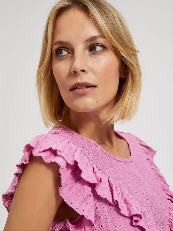 Moodo Růžová nařasená halenka Moodo