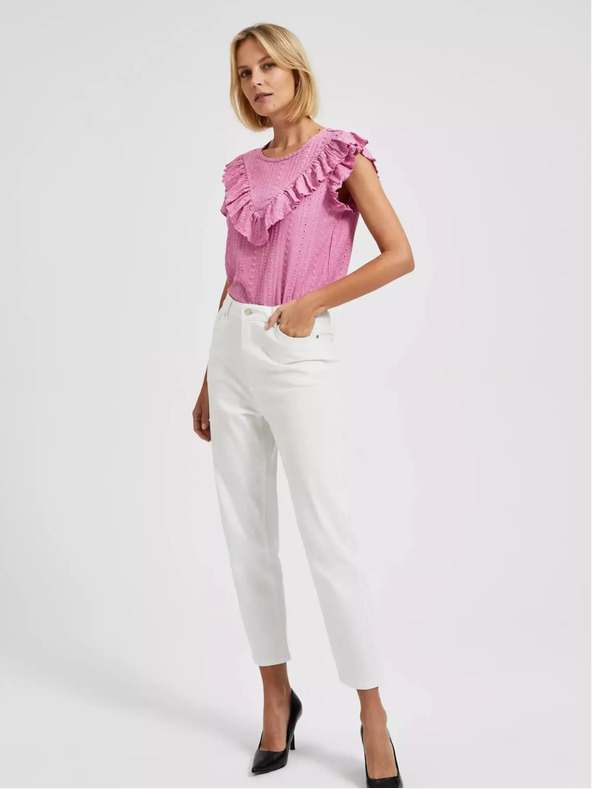 Moodo Růžová nařasená halenka Moodo