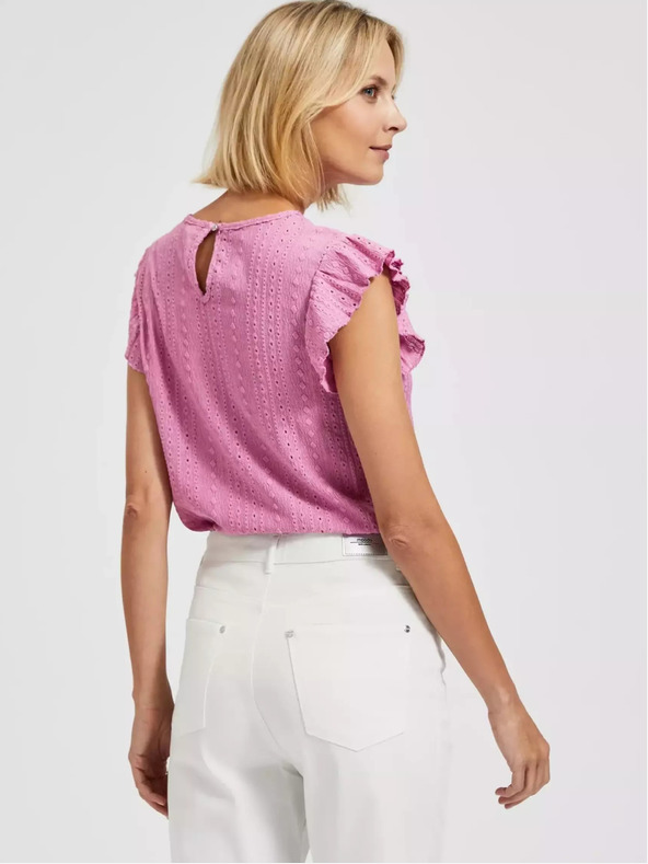 Moodo Růžová nařasená halenka Moodo