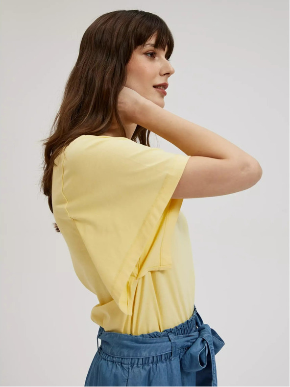 Moodo Žluté tričko se širokými rukávy Moodo