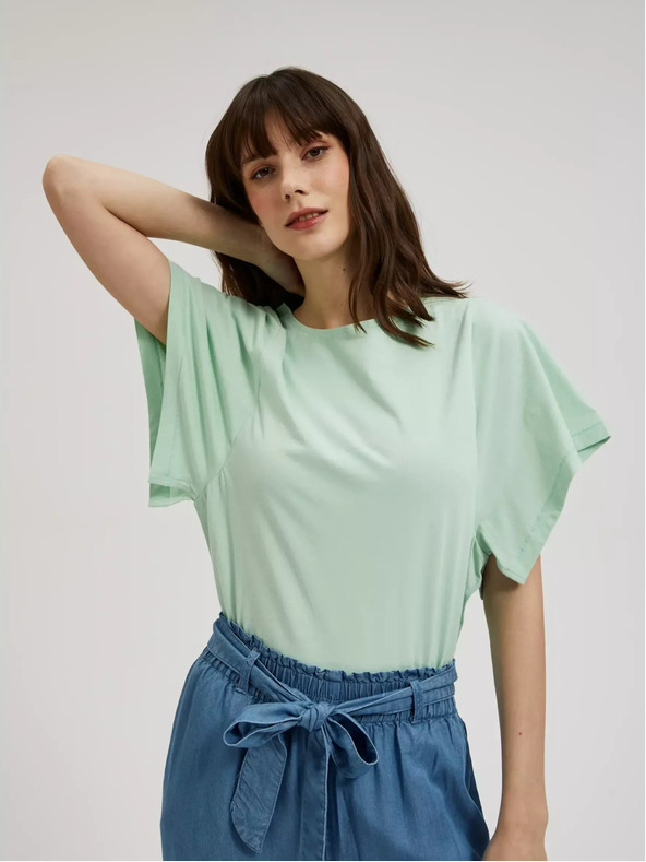 Moodo Zelené tričko se širokými rukávy Moodo