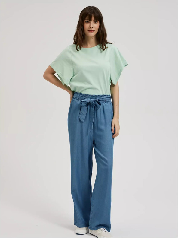 Moodo Zelené tričko se širokými rukávy Moodo