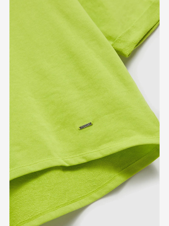 Moodo Zelená mikina s 3/4 rukávem Moodo