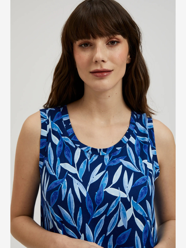 Moodo Tmavě modrý vzorovaný top Moodo