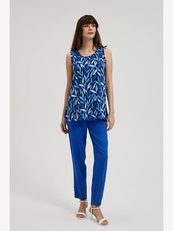 Moodo Tmavě modrý vzorovaný top Moodo