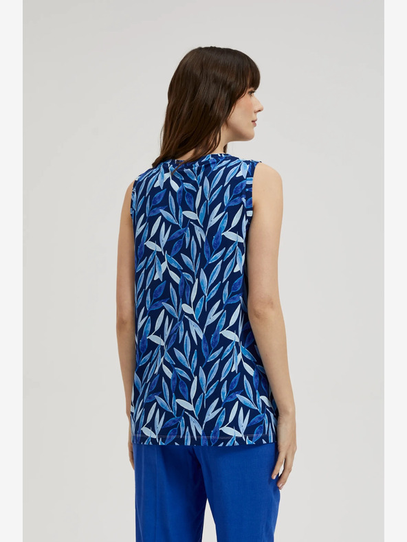 Moodo Tmavě modrý vzorovaný top Moodo