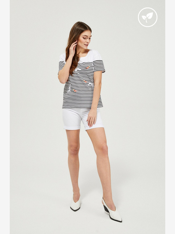 Moodo Bílé dámské kraťasy Moodo