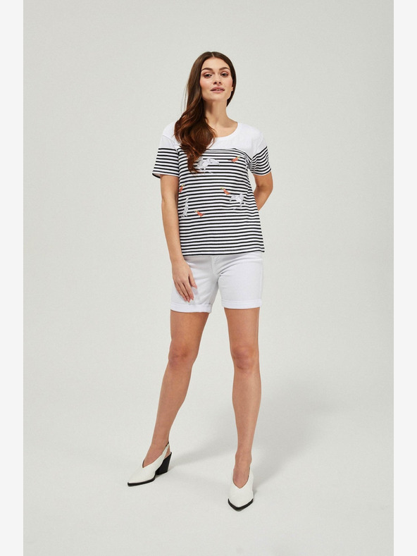 Moodo Bílé dámské kraťasy Moodo