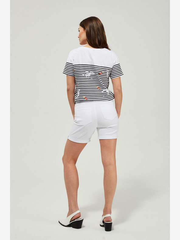 Moodo Bílé dámské kraťasy Moodo