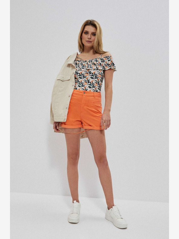 Moodo Oranžové dámské kraťasy Moodo
