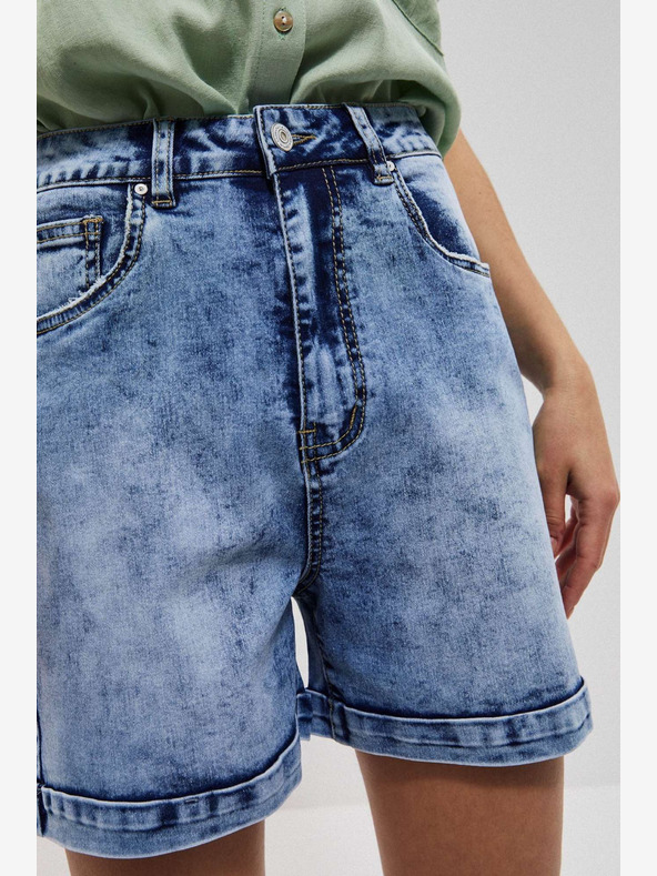 Moodo Modré dámské džínové kraťasy Moodo
