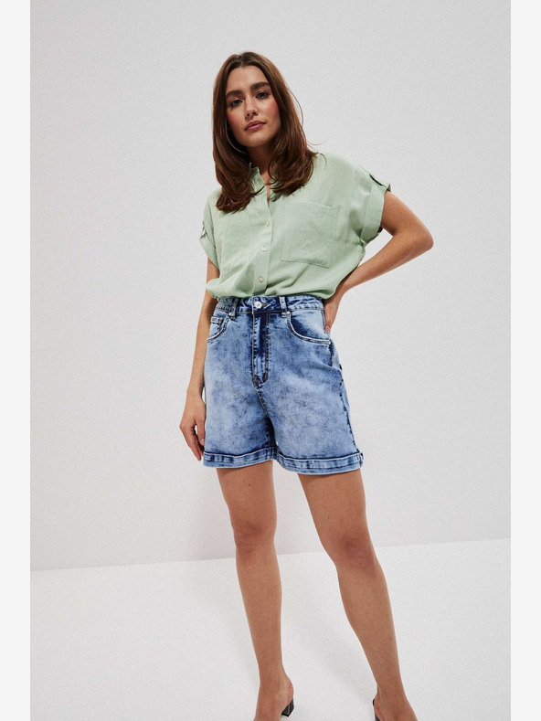 Moodo Modré dámské džínové kraťasy Moodo