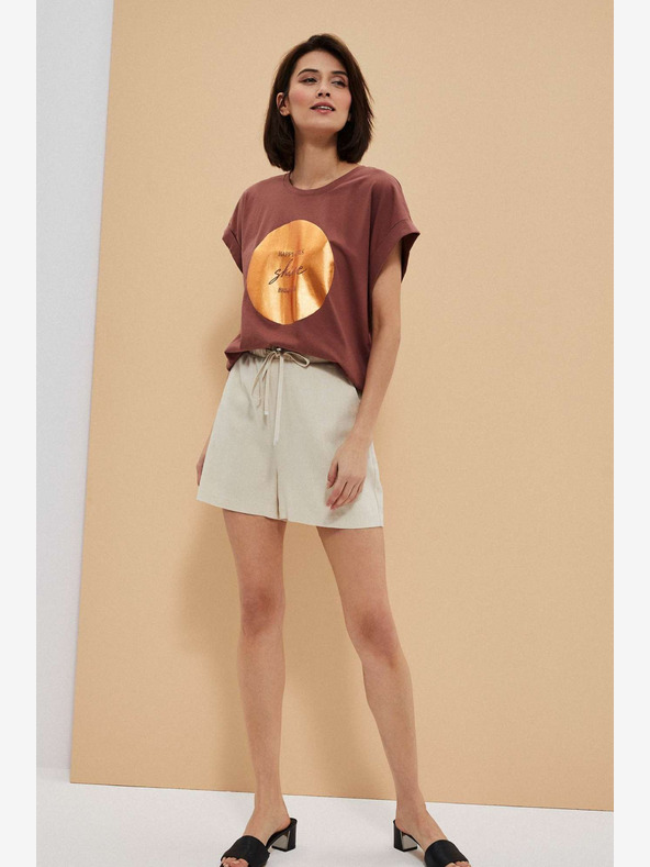 Moodo Béžové dámské kraťasy Moodo