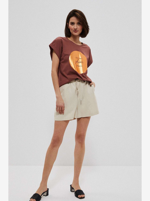 Moodo Béžové dámské kraťasy Moodo