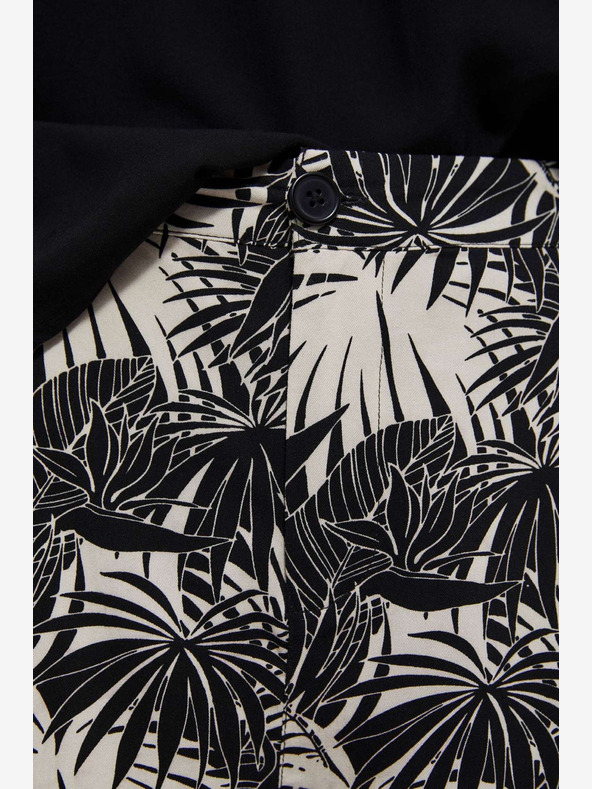 Moodo Bílo-černé dámské vzorované kraťasy Moodo