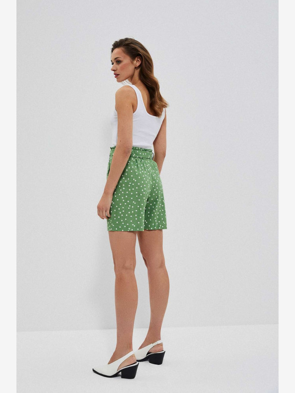 Moodo Zelené dámské puntíkované kraťasy Moodo