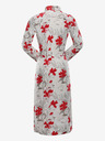 NAX Červeno-bílé dámské vzorované košilové šaty NAX Cufewa