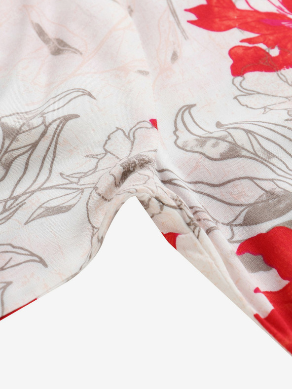 NAX Červeno-bílé dámské vzorované košilové šaty NAX Cufewa