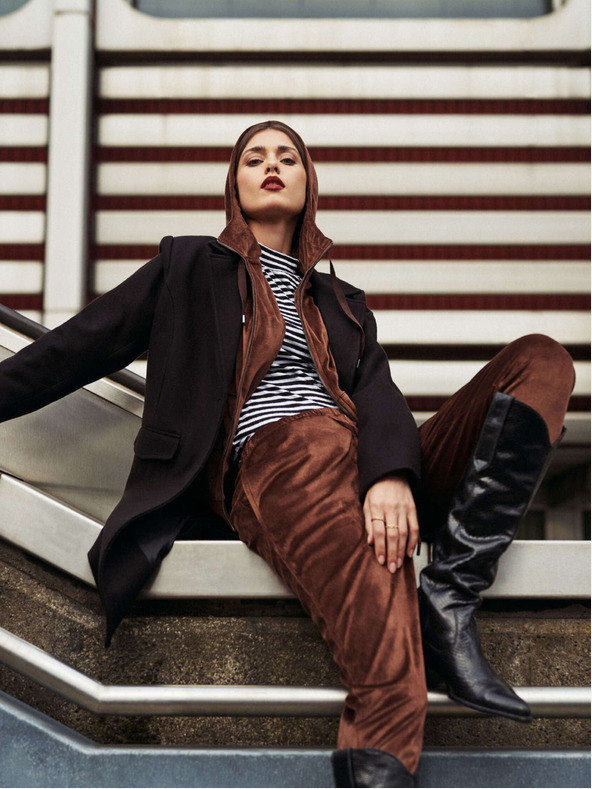 Moodo Hnědé dámské tepláky Moodo