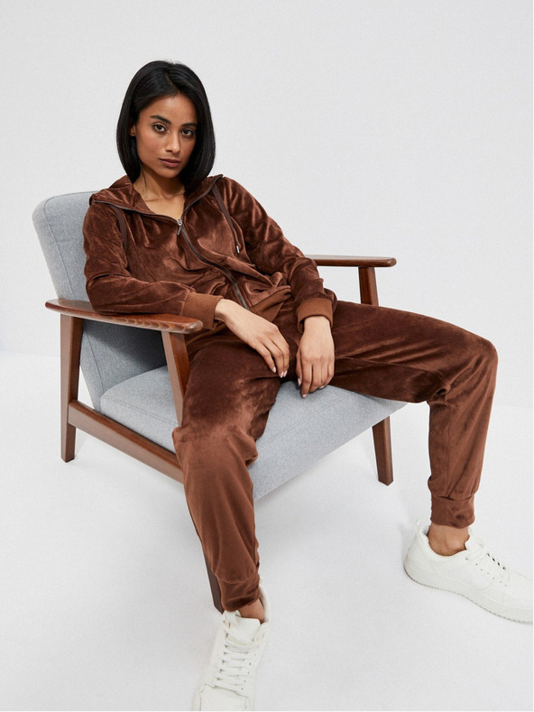 Moodo Hnědé dámské tepláky Moodo