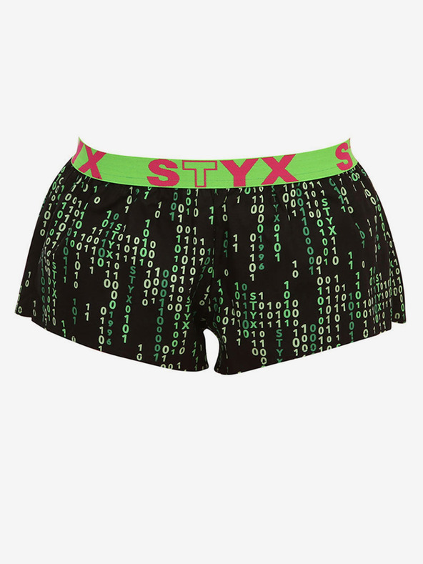 Styx Zeleno-černé dámské vzorované trenýrky Styx