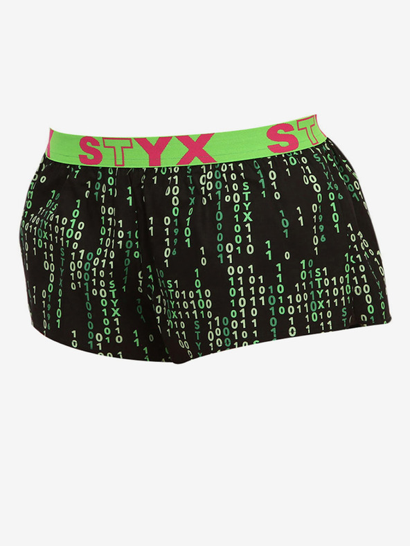Styx Zeleno-černé dámské vzorované trenýrky Styx