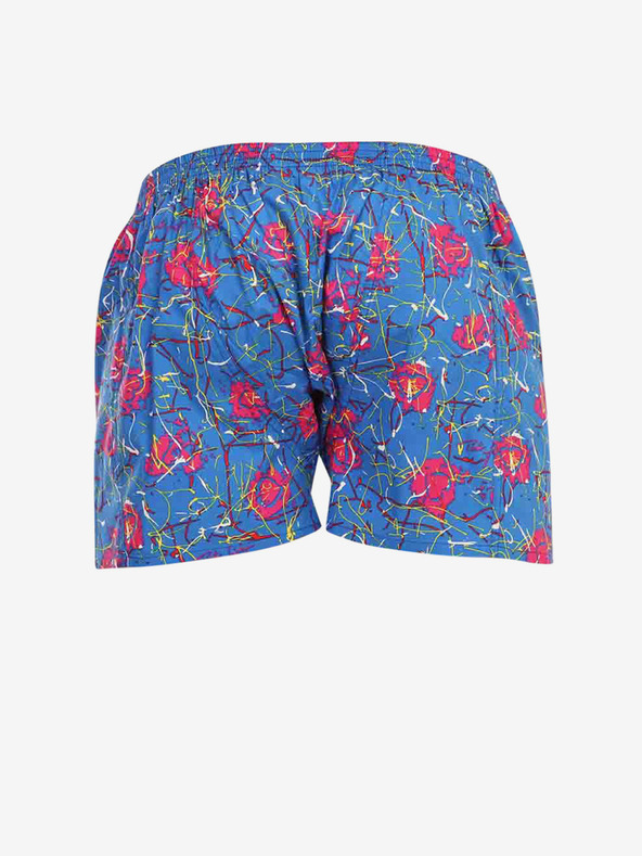 Styx Růžovo-modré pánské vzorované trenýrky Styx