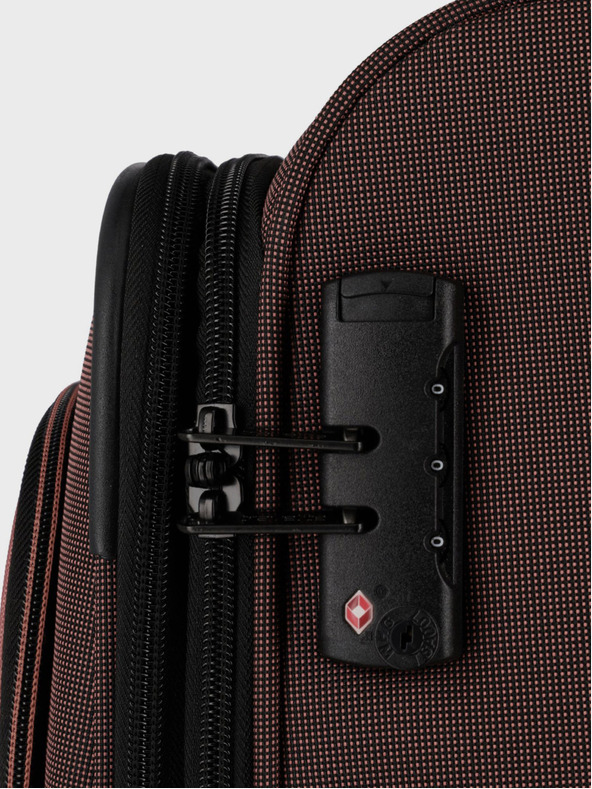 Travelite Růžovo-hnědý cestovní kufr Travelite Viia 4w M