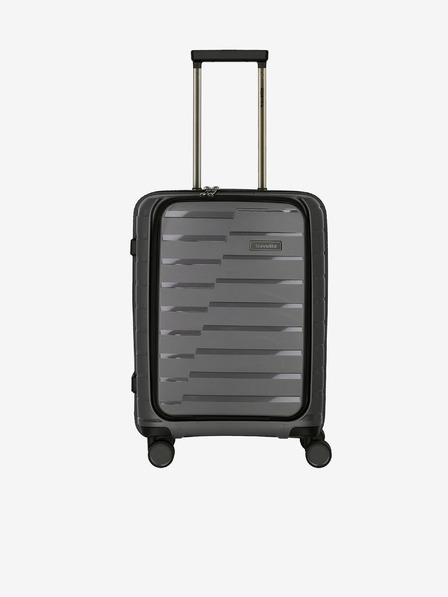 Travelite Šedý cestovní kufr Travelite Air Base 4w S Front pocket Anthracite