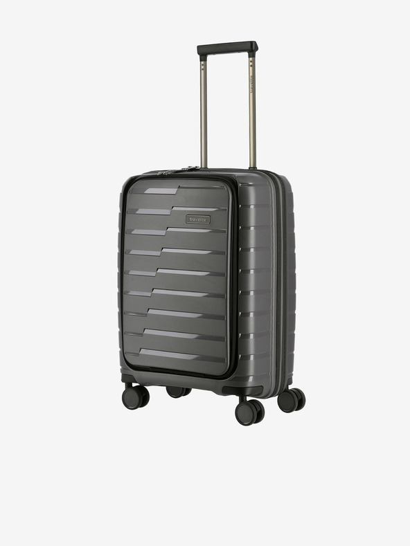 Travelite Šedý cestovní kufr Travelite Air Base 4w S Front pocket Anthracite