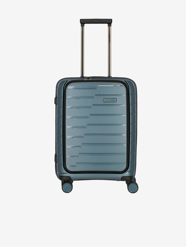 Travelite Modrý cestovní kufr Travelite Air Base 4w S Front pocket Ice blue