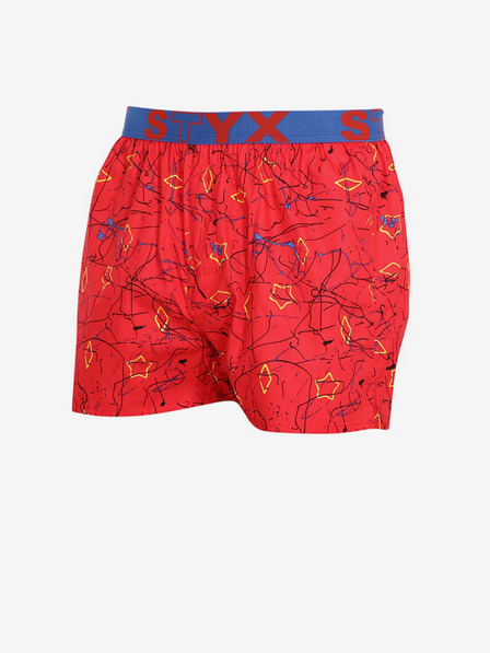 Styx Červené pánské trenýrky se sportovní gumou Styx art Jáchym