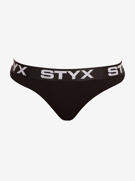 Styx Černá dámská tanga se sportovní gumou Styx