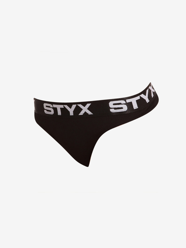 Styx Černá dámská tanga se sportovní gumou Styx