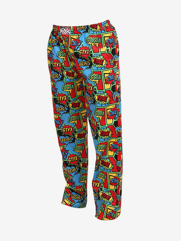 Styx Modro-červené vzorované kalhoty na spaní Styx boom